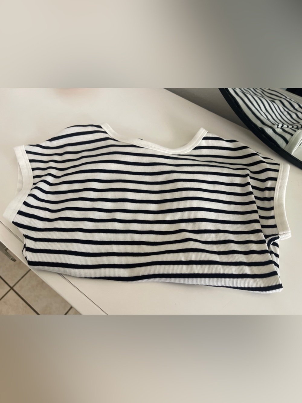 Zara Striped Black & White Women's Boatneck Top Bodysuit
